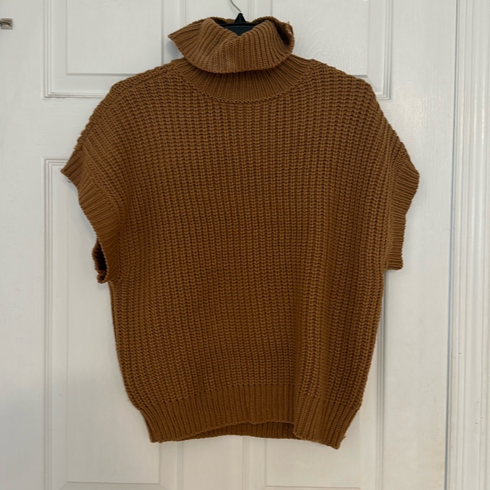 Lightly worn tan cowl neck sweater